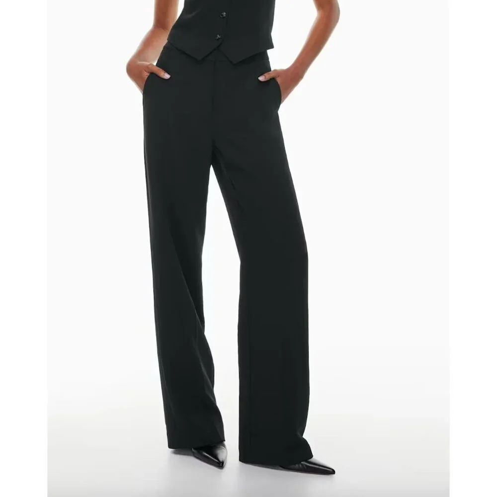Wilfred Alanya Pant High-waisted Wide Leg Crepe Trousers Black Size 0